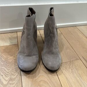 Aldo Gray Suede Ankle Booties with Side Zip